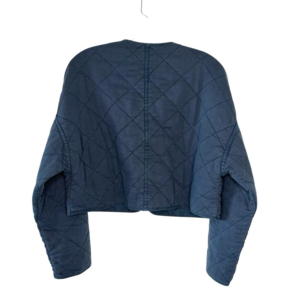 Zara quilted cotton denim cropped jacket medium - Picture 8 of 12